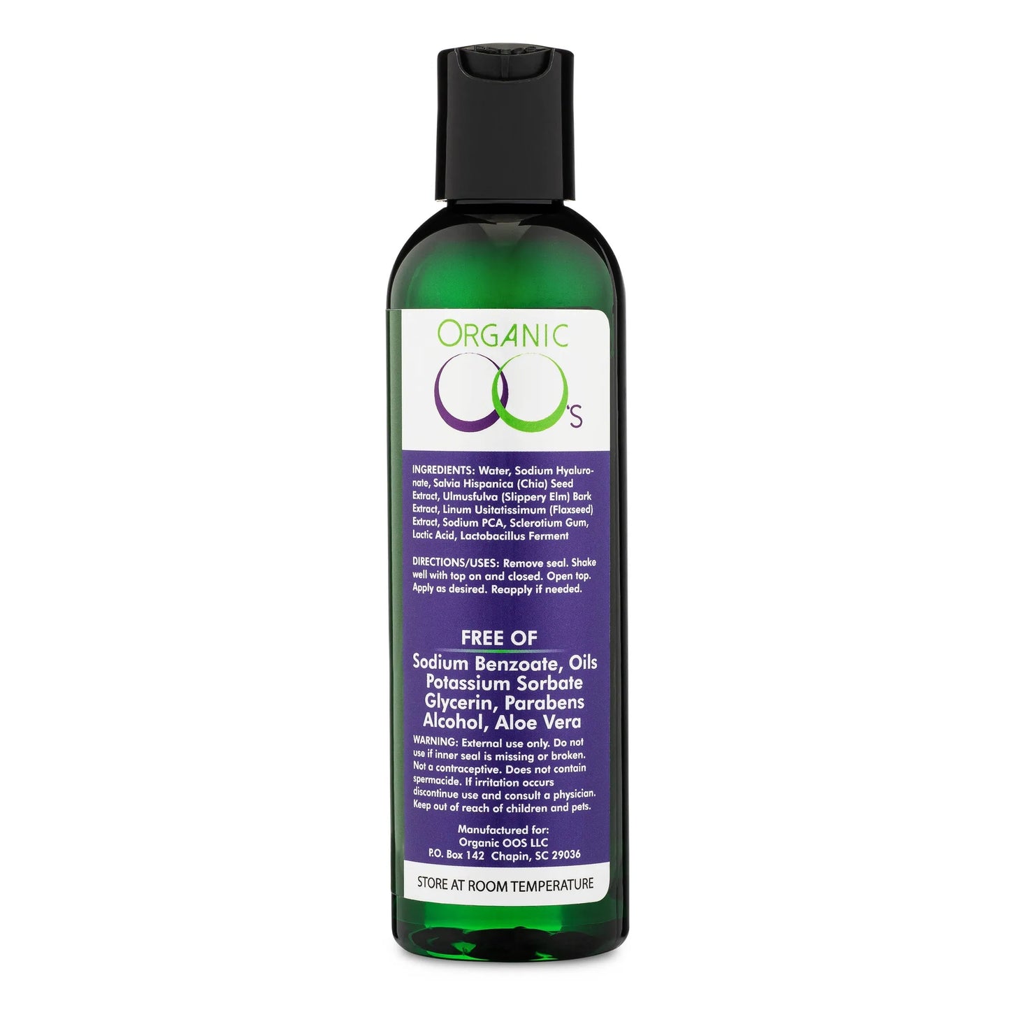 Organic OO's Water Based 100% All Natural Personal Lubricant